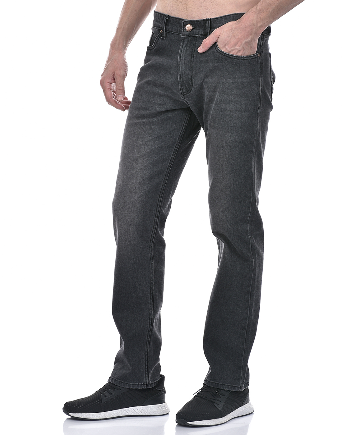 Numero Uno Men Solid Dark Grey Jeans